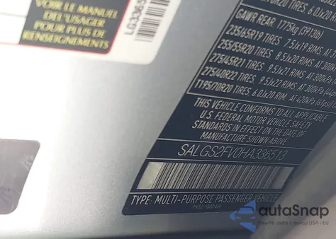 2017 Land Rover Range Rover 3.0L V6 Supercharged Hse из США, поврежденный, VIN SALGS2FV0HA336513